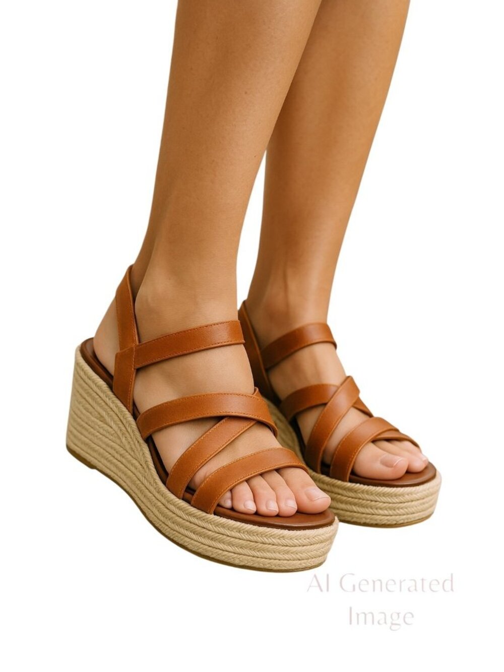 Corkys Footwear ALL NIGHTER Cognac Strappy Jute-wrapped Heel Comfort Sandal Sz 9